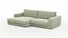 Ecksofa Juni -  Longchair links mit 1,5-Sitzer, Stoff, Lindgrün