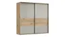 Schwebetürenschrank Viana - B ca. 218 cm, Furnier, Balkeneiche, Hellgrau