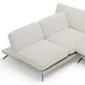 Ecksofa Valdemoro - Longchair mit 2,5-Sitzer rechts inkl. Rückenlehne verstellbar, Stoff, Creme