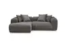 Ecksofa - Longchair links mit 2-Sitzer, Stoff, Taupe