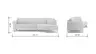 Ecksofa Leona - 2,5-Sitzer mit Ecke rechts, Stoff, Creme