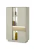 Highboard - mit Beleuchtung, B ca. 96 cm, Kaschmir, Eiche massiv