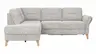 Ecksofa Almyra - Ottomane links mit 2,5-Sitzer, inkl. Schlaffunktion und Bettkasten, Stoff, Silbergrau