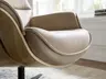 Relaxsessel Perano - Drehbar, Wildeiche hell, Leder, Beige