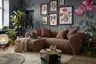 Ecksofa - Longchair links mit 2-Sitzer, Stoff, Rost