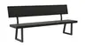 Holzbank Clifton - mit Rückenlehne, Breite ca. 200cm, Zerreiche massiv, smoked
