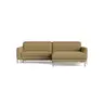 Sofa Braska - 1,75-Sitzer mit Longchair rechts, inkl. Relaxfunktion (motorisch) und Kopfstütze verstellbar, Stoff, Rauchbraun