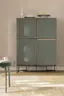 Highboard Venzone - BHT ca. 109x148x41 cm, Lack, Jade
