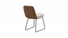 Polsterstuhl Macano - Leder & Stoff, Beige, Cognac