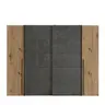Schwebe-/Drehtürenschrank FAHDA - B. ca. 270 cm, mit Passepartout, mit Dämpfungsbeschlägen, Eiche Artisan Dekor, Betonoptik
