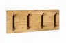 Wandgarderobe - B ca. 90 cm, Akazie, Schwarz