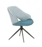 Stuhl MERIEM - drehbar, Stoff, Blau