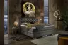 Boxspringbett SANDRIN E- Liegefläche ca. 200x200 cm, Stoff, Taupe, inkl. Stauraum