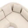 Ecksofa Karasu - 3-Sitzer mit Ottomane rechts, Stoff, Natur