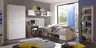 Jugendzimmer- 4 teilig, Eiche Dekor, Weiß