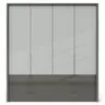 Drehtürenschrank Marbella - B. ca. 157cm, Korpus Melamin, Grau, Front Glas, Weiß