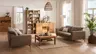 Sofa Tulsa KV - 3-Sitzer, inkl. Kopfteilverstellung, Leder, Graubeige