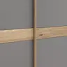 Schwebetürenschrank Viana - B ca. 241 cm, Lack, Steingrau, Riffholz, Balkeneiche