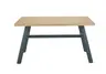 Esstisch - LB ca. 140x90 cm, Eiche hell Nachbildung, Schwarz