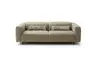 Sofa Arrezo - 3,5-Sitzer, Leder Taupe, Rücken verstellbar