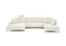 Wohnlandschaft - Longchair links, 2-Sitzer, Ecke rechts, Stoff, Creme