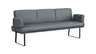 Bank Valloni - B ca. 221 cm, mit Arm- und Rückenlehne, Leder, Hellblau