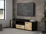 TV-Board FLORISS- Schwarz, Eiche Dekor