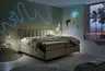Boxspringbett HINDA- Liegefläche ca. 180x200 cm, Stoff, Dunkelgrau, Bonell, Inkl. Topper