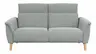 Sofa Nevin - 2,5-Sitzer inkl. Kopfpolsterverstellung, Stoff, Silbergrau