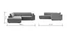 Ecksofa Aprino 3 - Ecke links mit 2,5-Sitzer, Stoff, Grau