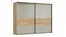 Schwebetürenschrank Viana - B ca. 278 cm, Furnier, Balkeneiche, Hellgrau