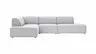 Ecksofa Elementos - Ecke links mit 1-Sitzer und Abschlusselement, Stoff, Hellgrau