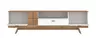 TV-Lowboard - B ca. 216 cm, Alpinweiß, Coast Evoke Eiche Nachbildung, Weiß Hochglanz