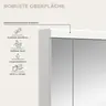 Spiegelschrank - B ca. 60 cm, Weiß, Weiß Hochglanz