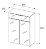 Büroschrank - B ca. 80 cm, Artisan Eiche Nachbildung, Weiß