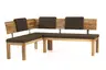 Eckbank - ca. 171x208 cm, Eiche massiv, Stoff, Dunkelbraun