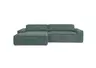 Ecksofa - Longchair links mit 2-Sitzer, Sitzvorzug motorisch, Stoff, Petrol
