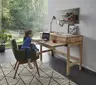 Homeoffice-Schreibtisch Cartago Soft - Wildeiche massiv, bianco geölt