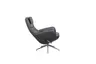 Drehsessel mit Hocker Set - Relaxfunktion, Leder, Schwarz