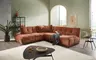 Ecksofa - Ecke links mit 3-Sitzer, Stoff, Rost