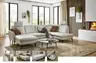 Wohnlandschaft - Longchair links mit 2,5-Sitzer und Ecke rechts, Leder, Silbergrau