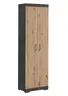 Garderobenschrank- B ca. 60 cm, Grau, Eiche Dekor