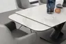 Esstisch Savona - LB ca. 200x100 cm, ausziehbar, Keramik, Weiß, Bootsform