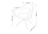Armlehnstuhl MARYBEL - drehbar, Stoff, Grau