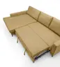 Ecksofa - Longchair links mit 3-Sitzer, Schlaffunktion, Stoff, Senfgelb