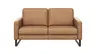 Sofa Enna - 2,5-Sitzer, Armlehne A, Leder, Cognac, Kufe, Schwarz