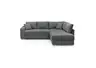 Ecksofa Jyte - 2-Sitzer mit Ecke rechts, Schlaffunktion mit Bettkasten, Stoff, Dunkelgrau