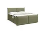 Boxspringbett SANDRIN L - Liegefläche ca. 180x200 cm, Stoff, Olivgrün, inkl. Stauraum und Fußteil