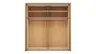 Schwebetürenschrank Lenoso - B. ca. 210 cm, Eiche massiv, Glas Champagner