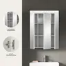 Spiegelschrank - B ca. 60 cm, Weiß, Weiß Hochglanz